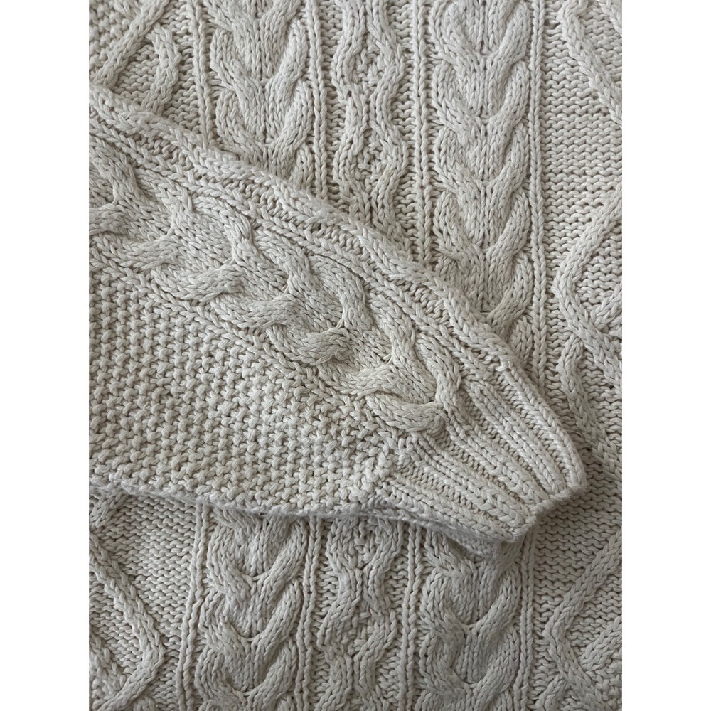Cozy Cable Knit Crewneck Sweater - Cream - Picture 6 of 6
